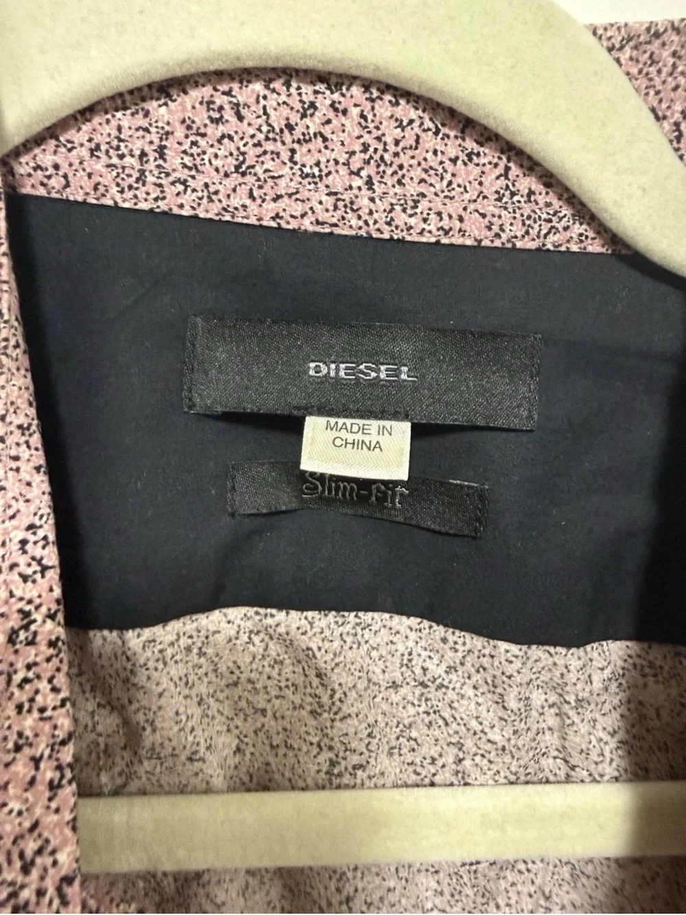 Diesel Pink Patterned Lightweight Shirt Jacket